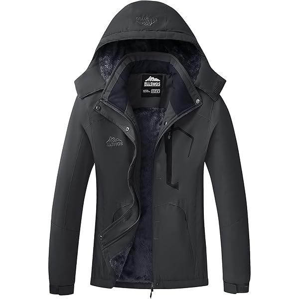 スノーボード qmile LAYER HOODED JACKET BLACK Qolkmuiy-GJ Men's Insulated Hooded Winter Coat Thicken Ski