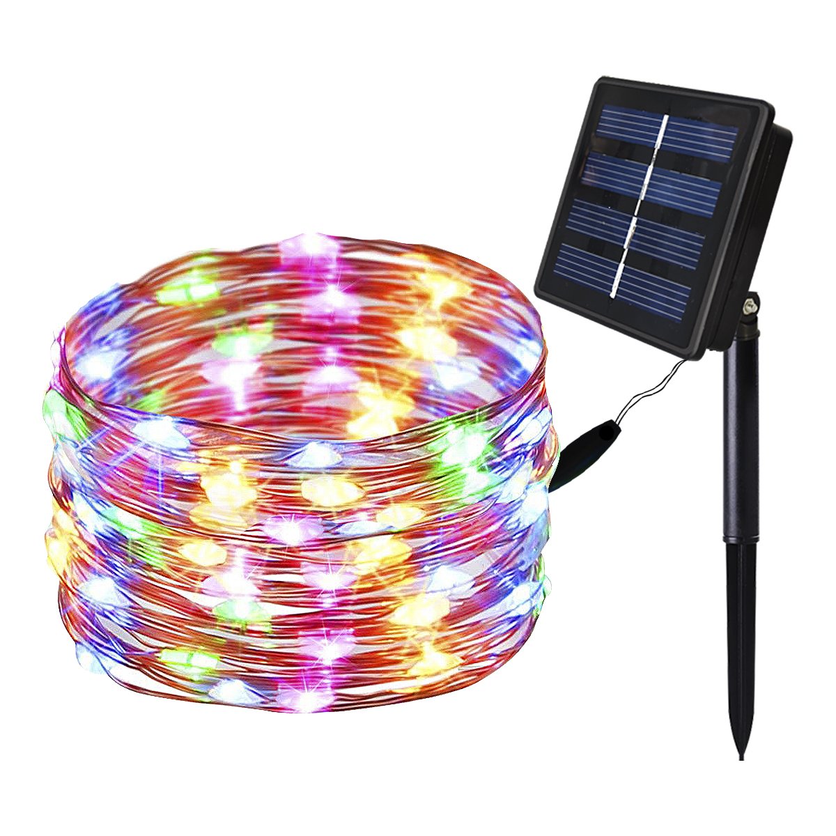 Solar String Lights,SOLARMKS 150 LED Fairy Lights 8 Mode Flexible Multi-Colored Copper Wire Lights, Waterproof Outdoor String Lights for Patio Garden Yard Window Christmas Xmas Tree Decorative