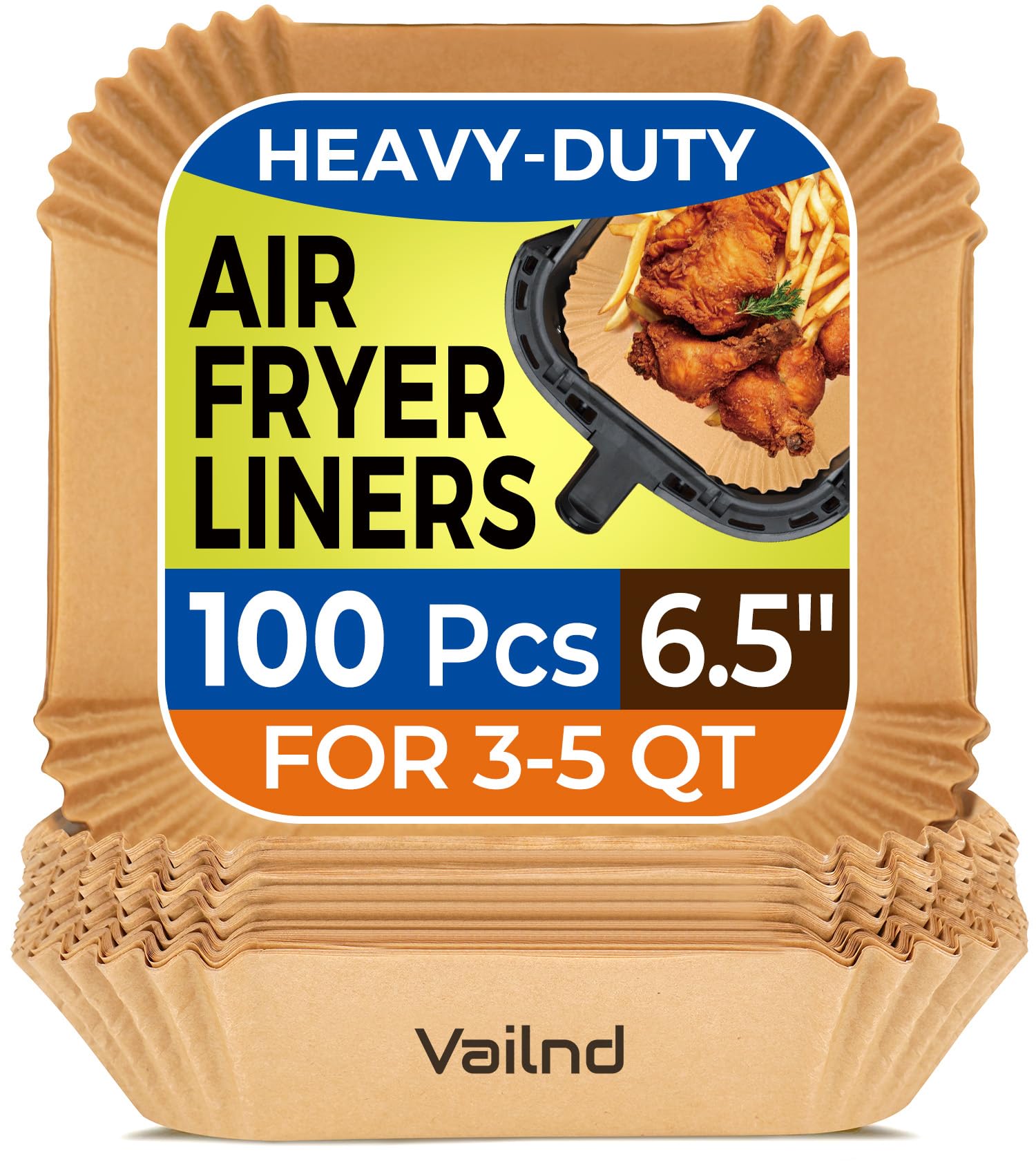 Photo 1 of Air Fryer Paper Liners Disposable: 100PCS Non-Stick Air Fryer Parchment Paper, Food Grade Baking Sheets for Baking Roasting Microwave