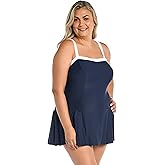 Maxine of Hollywood Women's Bandeau Swim Dress One Piece Swimsuit