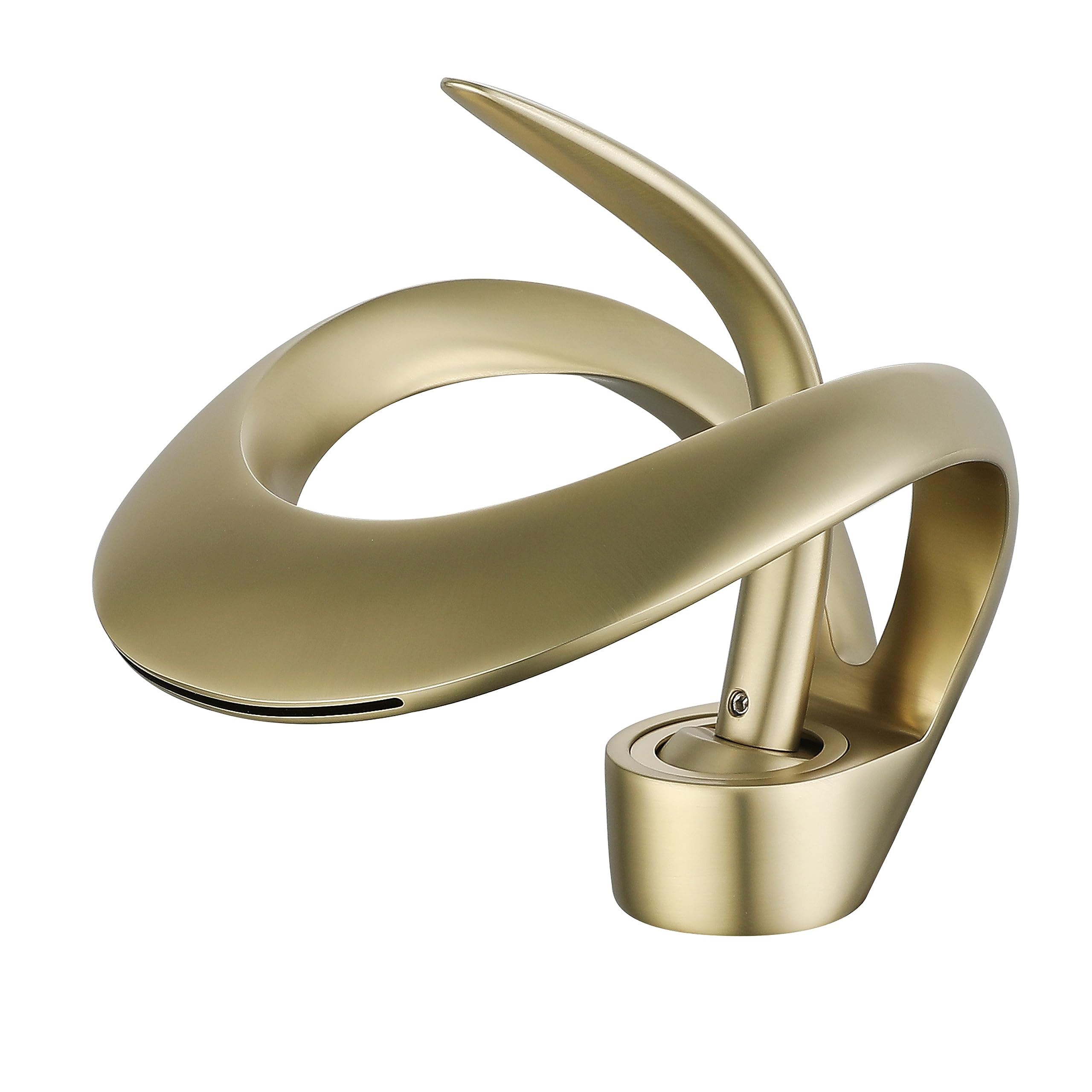 Bathroom Faucet,Brass Waterfall Widespread Single Handle One Hole Bathroom Tap with Hot and Cold Switch (Gold)