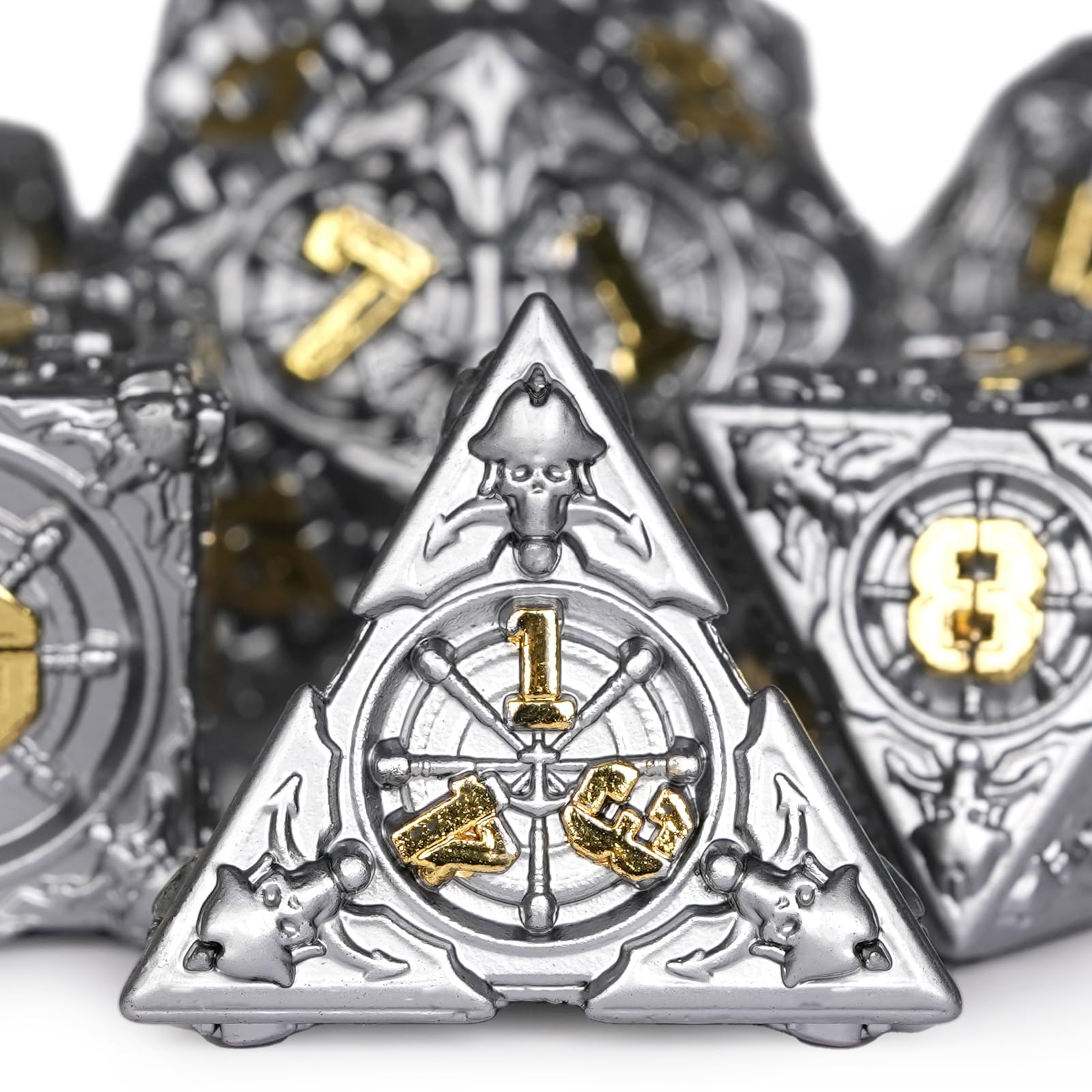 HKDZ Metal Dnd Dice 7Pcs Set, D&d Role Playing Dice Polyhedral Rpg Dnd Table Game Dungeons And Dragons Dice Mtg Pathfinder D&d Dice Set Colorful — image 1