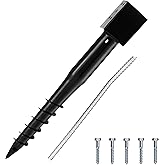 LADECH Premium No Dig Ground Anchor - DIY Screw in Stake - 27 Inch - Fits Standard 4x4 Post - Great for Mailbox and Fence Posts (Set of 1)