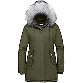 Soularge Women's Plus Size Winter Insulated Parka Coat with Faux Fur Hood