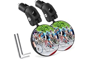 ROTOPATA Bike Mirror, Bicycle Riding Rearview Mirror, HD Safety Rear View Mirrors, Convex Mirror with 360 Degrees Rotational 