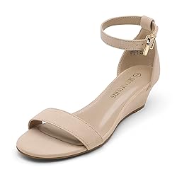 DREAM PAIRS Women's Ankle Strap Low Wedge Sandals