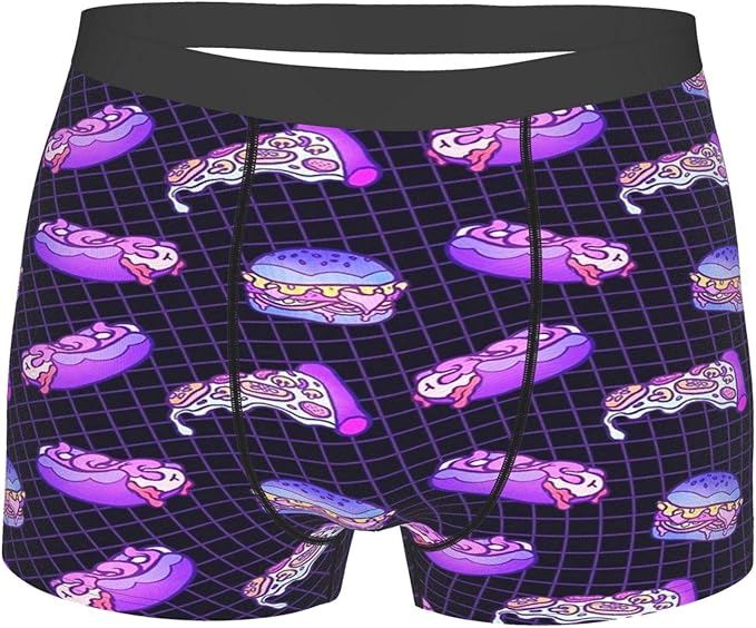 Junkfood Pattern pizza Sausage Men's Boxer Briefs Breathable Soft Sexy
