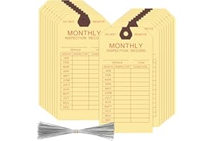 Affrolling 200 Set Fire Extinguisher Tags with Metal Wire Ties 4.75" x 2.35" Fire Extinguisher Inspection Tag and Fire Extinguisher Tags Monthly Inspection for Indoor Outdoor