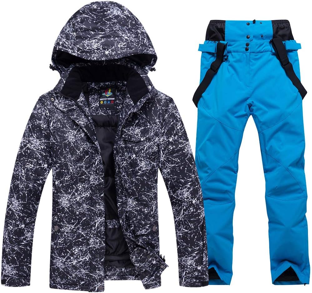 Fashion Women's High Waterproof Windproof Snowboard Colorful Printed Ski Jacket and Pants