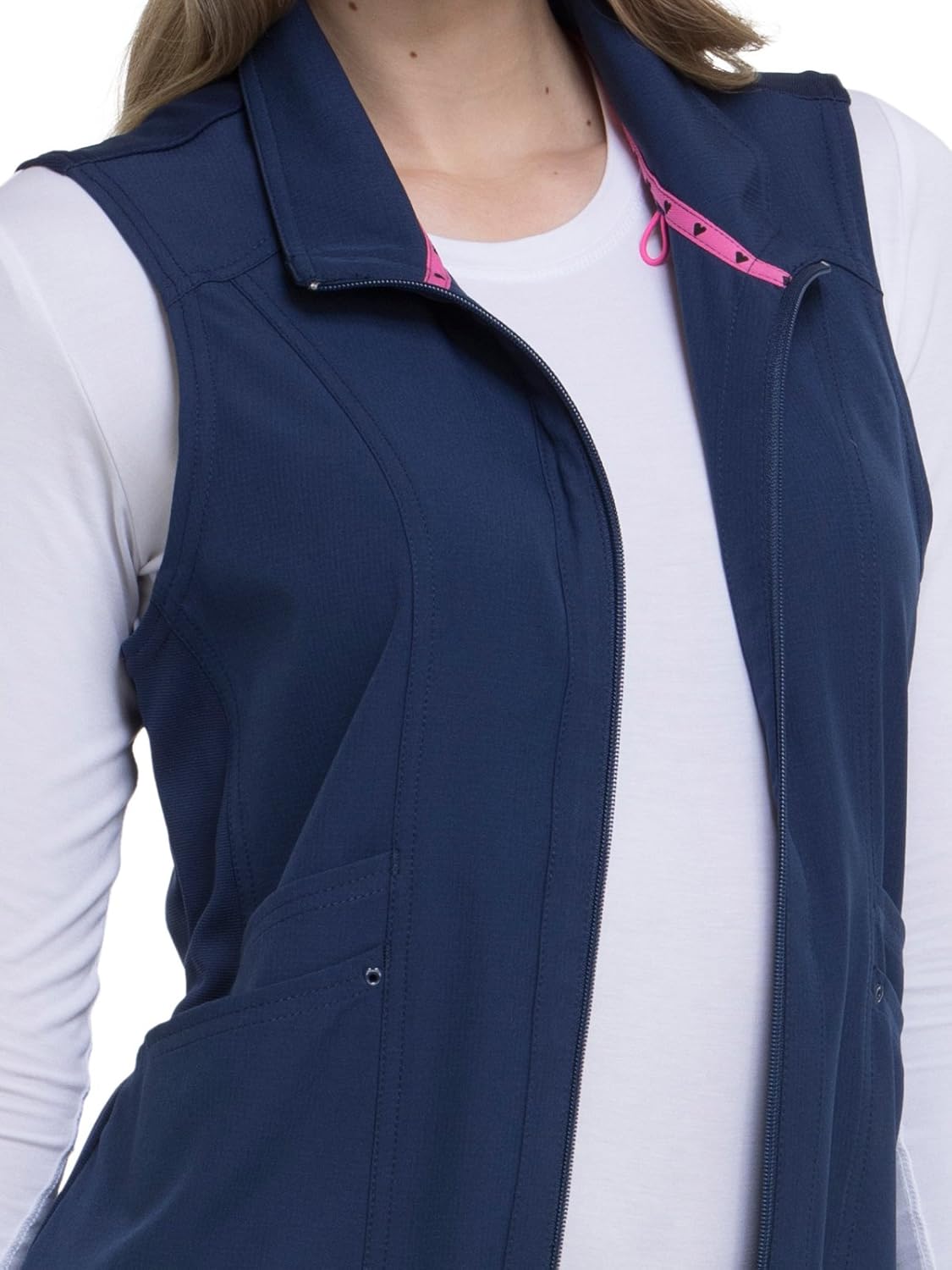 HeartSoul Break on Through HS500 Women's In-Vested Love Solid Scrub Vest: Clothing