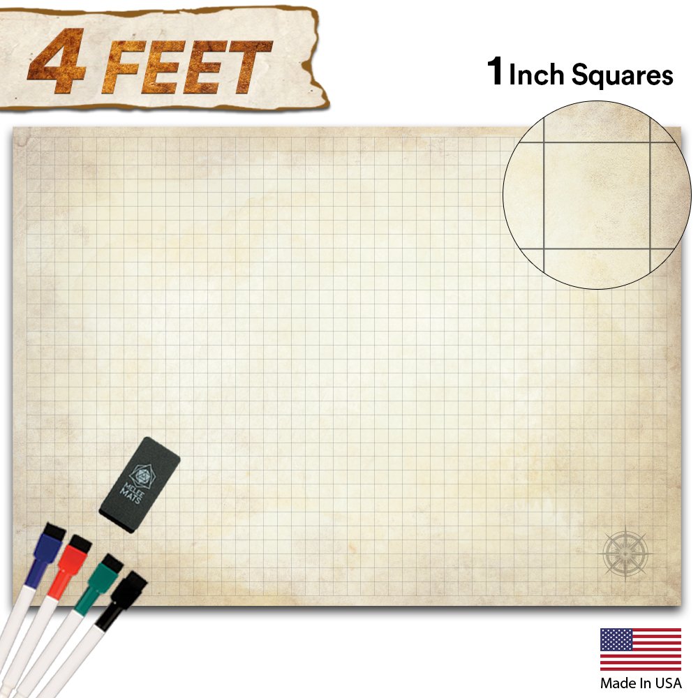 48" Battle Grid Mat Dungeons and Dragons Role Playing Game Map DnD 4 ...
