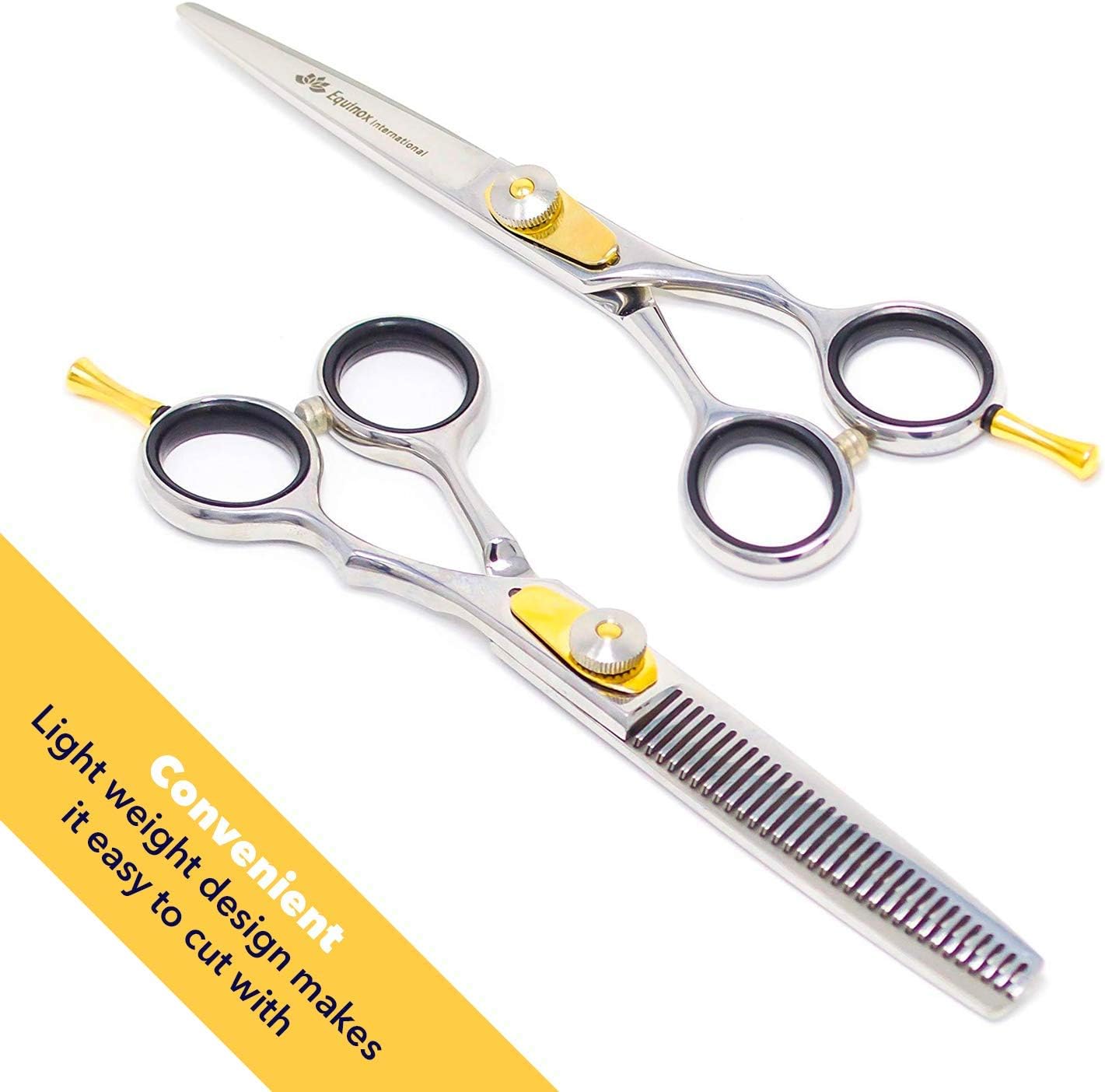 Equinox Professional Razor Edge Series - Hair Cutting and Thinning/Texturizing Scissors/Shears Set - 6.5 Inches - Stainless Steel: Health & Personal Care