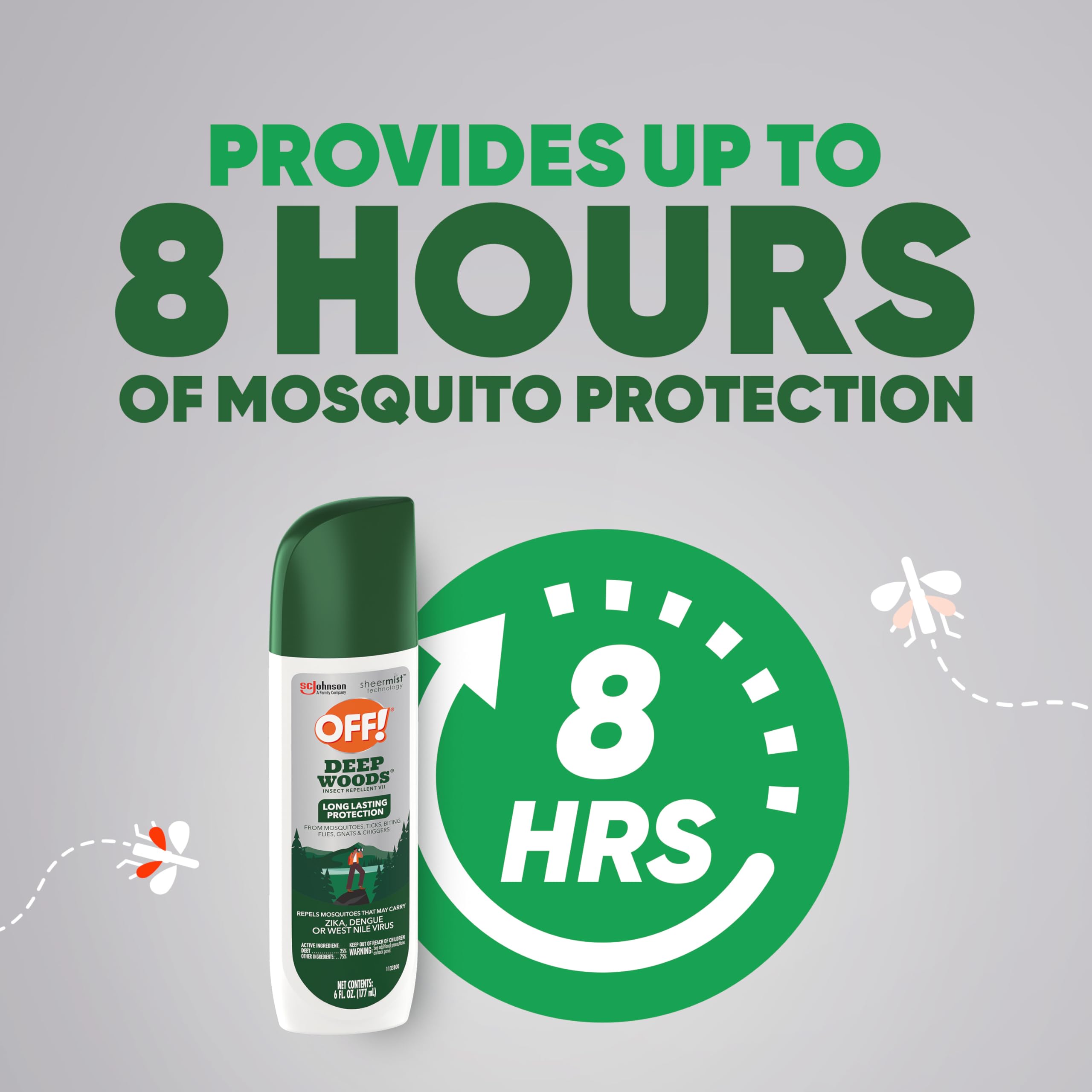 OFF! Deep Woods Insect Repellent VII Spritz, Bug Spray with Long Lasting Protection from Mosquitoes and Ticks, 6 oz