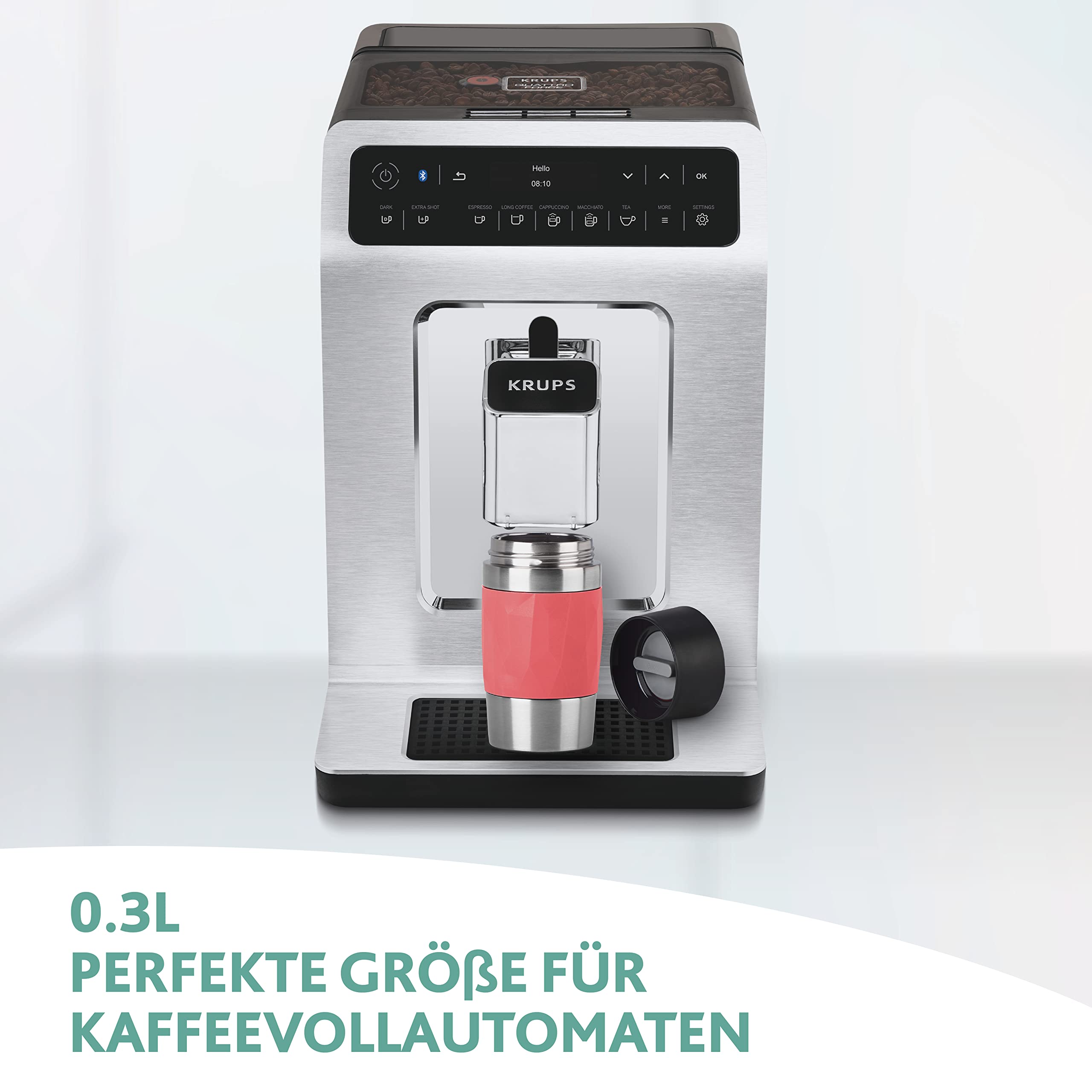 Emsa N21609 Travel Mug Compact Thermo-/Isolierbecher aus Edelstahl, 0,3 Liter, 3h heiß, 6h kalt, 100% dicht, auslaufsicher, spülmaschinengeeignet, 360°-Trinköffnung, Weinrot 4