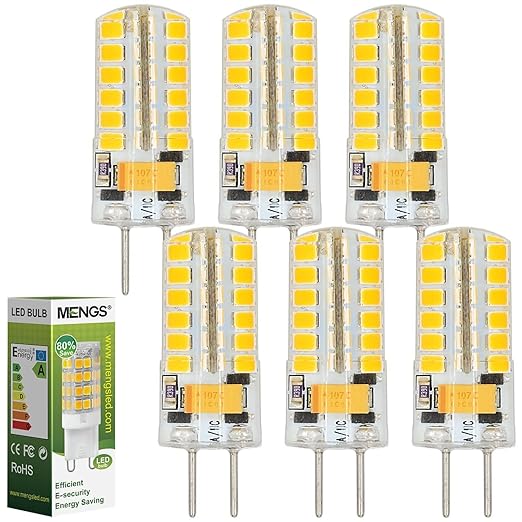 MENGS® 6 Stück GY6.35 4W LED Lampe Warmweiß 3000K AC/DC 12V 48x2835 SMD Mit Silikon Mantel