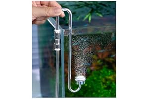 Clscea Aquarium Stainless Steel CO2 Diffuser Atomizer with Integrated Check Valve for Rimless Tanks, DC300-20