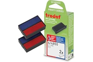 Trodat Replacement Ink Pads 6/4850/2 – Pack of 2, 2-Colour Blue/Red Ink – for Printy 4850 Self-Inking Stamps