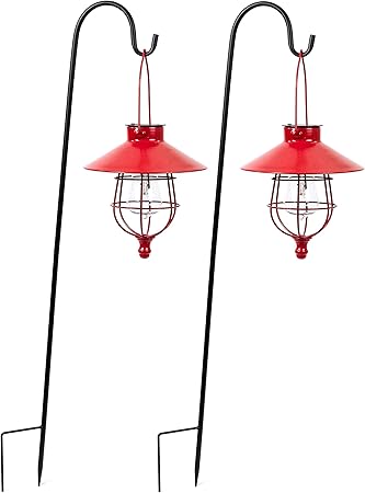 Amazon Com Solar Led Pathway Stake Lights 2 Pack Outdoor Metal