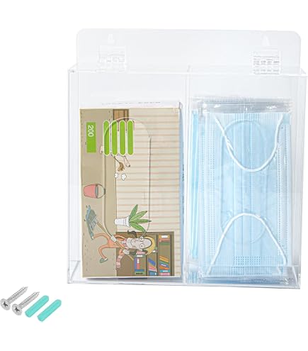 Windy City Cabinet Hairnet Dispenser – Wall-Mount PPE Organizer, Holds Hairnets, Beard Covers, Bouffants & Shoe Covers, Hinged Top, Durable PETG, Label Decals Included, Large, Made In USA