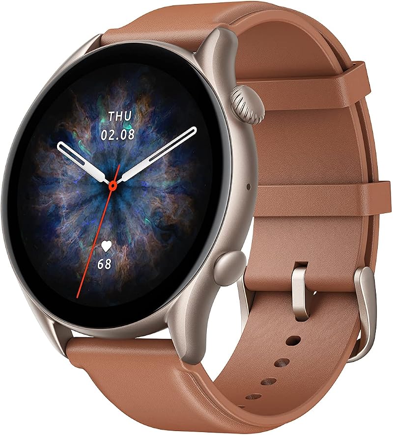 Amazfit GTR 3 Pro Smart Watch 1.45” AMOLED GPS 150+ Modes Alexa Built-in Brown