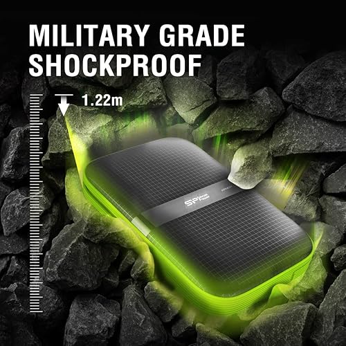 Silicon Power Black 1TB Rugged Portable External Hard Drive Armor