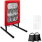 Heavy Duty 9 Hole Pitching Net with Strike Zone,9 Pocket Pitching Target Net of 4 Adjustable Heights (36-53in),Softball Pitching Net Fix by 8xspikes and 2xsandbags, Pitching Target Net for All Age