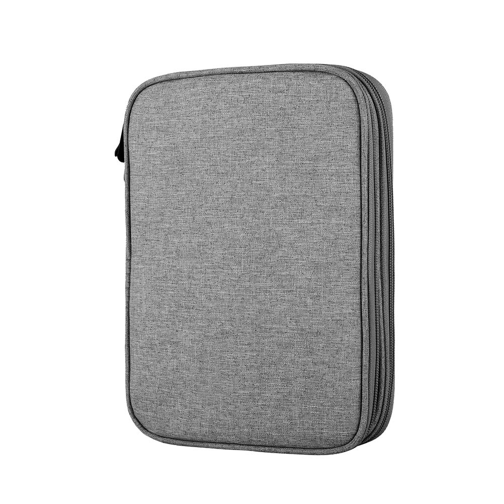 Supfox Dual Layer Electronic Organizer,Waterproof Cable Handbag 2 Layer Travel Gear Organizer Electronics Accessories Cord Tablet Handbag Pouch (Grey)