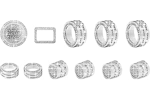 SENSHINE Knob Covers for Honda Civic Accessories 2026 2025 2022-2024 for CRV 2026 2025 2024 2023 for Acura Integra 2025 2024 2023 Hazard Lights, AC, Air Vent, Audio, Push Start Button Cover Ring 12Pcs(Bling)