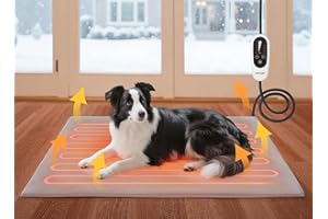Velvopet Pet Heating Pad for Cats and Small Dogs – Heated Cat Bed with 4-Level Timer & 6-Level Temperature, Waterproof Indoor