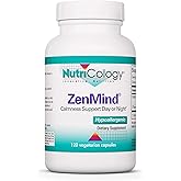 Nutricology ZenMind Supplement - Calmness Support, Day or Night, GABA, L-Theanine, Hypoallergenic, Vegetarian Capsules - 120 Count