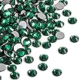 Beadsland 2880pcs Flat Back Crystal Rhinestones Round Gems for Nail Art and Craft Glue Fix,Emerald,SS6,1.9-2.1mm