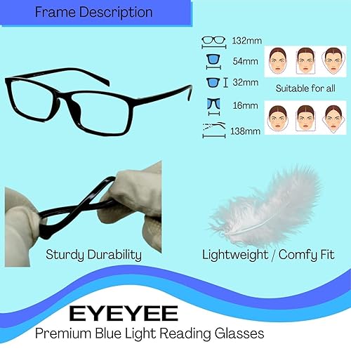 Computer Reading Glasses Blue Light Blocking Reader Eyeglasses Anti Glare  Eye Strain Light Weight for Women