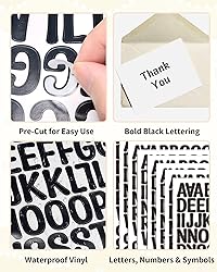 Uniclife 10 Sheets Letter Stickers, 1260 Pcs
