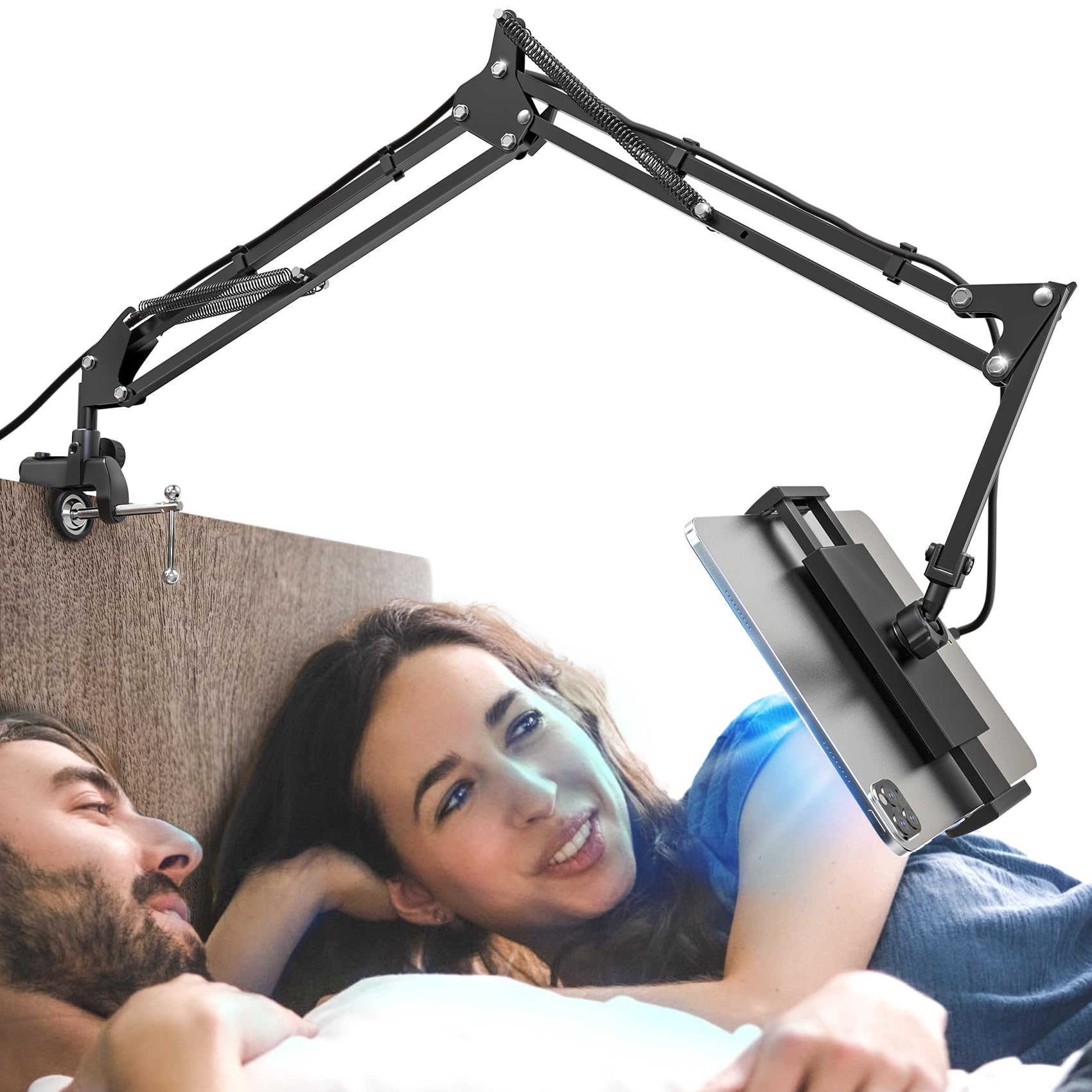 Photo 1 of CACENCAN Foldable Tablet Stand, Tablet Mount Adjustable for Bed,Universal Flexible Holder with 360 Degree Rotation for iPad/iPhone/iPad Pro/N-Switch,or Other 4.5~13.5 Inches Devices (Black)