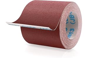 SIJDIEE 120 Grit Sandpaper Roll, 3.94'' x 32.8 Feet (10 metres x 100 mm) Cut-to-Length Aluminum Oxide Emery Cloth Sand Paper Roll, Wet Dry Longboard Sandpaper for Drum Sander Metal Wood Car Finishing ﻿