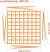Jetcloud 1x1M Polyester Cargo Hoisting Net 300KG Load Capacity Orange Safety view 6