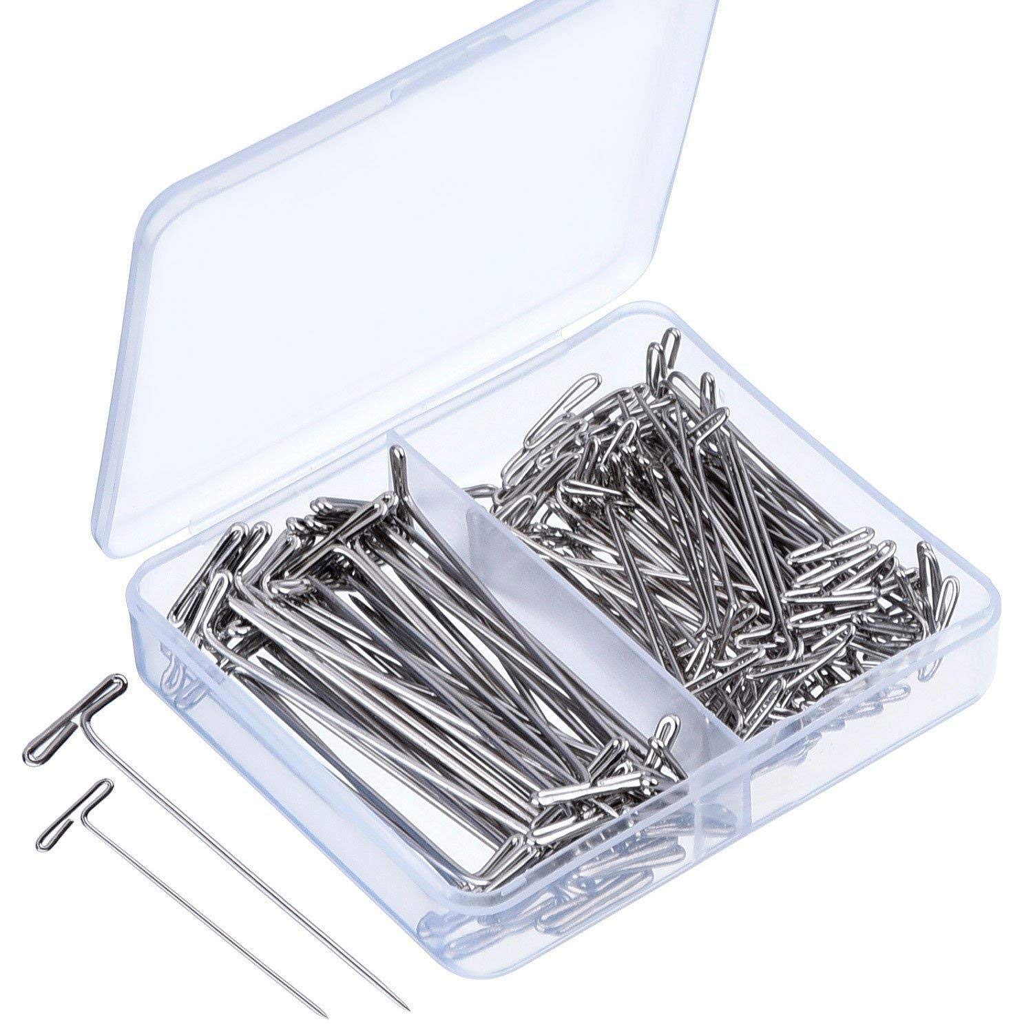 150 Pieces 2 Inch&1.25 Inch T Pins for Blocking Knitting Modelling and Crafts Holding Wigs Hair Extensions Wig Making