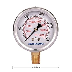 MEASUREMAN 2-1/2inch Dial Size, Liquid Filled