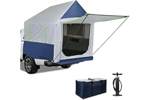 KIKILIVE Truck Bed Tent 5.5ft-8ft Inflatable, Blow Up Car Tent Dual-use Truck Box Tent for 2 Person, with Pump 2 Mins Fast Se