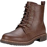 Vepose Women’s Combat Ankle Boots Lace up Classic Short Low Heel Zipper 9623 Booties