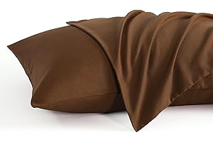 KJ LINEN Toddler Travel Pillow Cases Set of 2, 600 Thread Count 100% Egyptian Cotton Pillow Covers for Boys and Girlswith Zipper Closure, 12" x 16" (Chocolate, Zipper Closure -12" x 16")