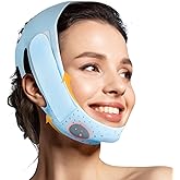 JUSRON V-Line Mask Chin Up Mask Face Strap, Soft Silicone Chin Strap V Shaped Face Mask, Jaw Exerciser 23-27 Inches (Light Blue)