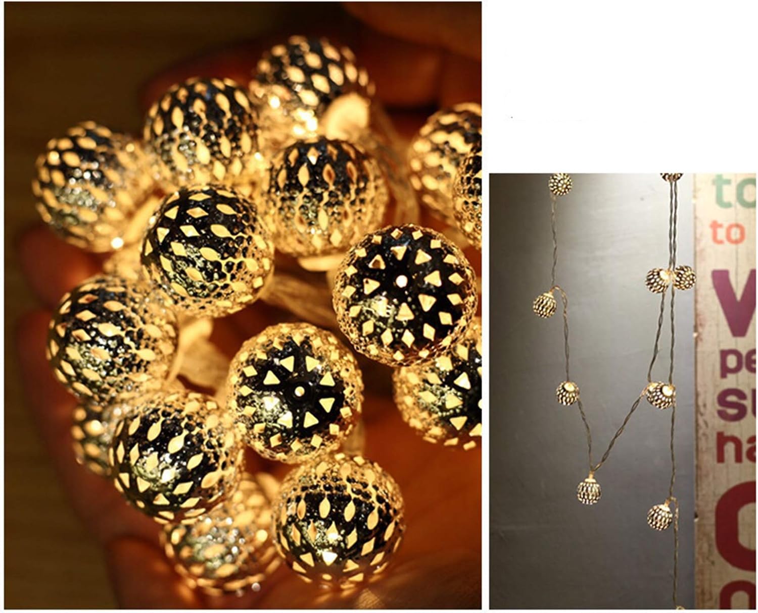 BabyIn LEDs Christmas Moroccan Fairy Lights Festival Ambiance Lighting for Bedroom Living,Wedding,Christmas,Party,Home(2 M 20 LED) - Image 5
