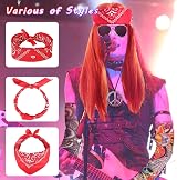 Heartsking 8pc Rockstar Costume Glam 80s 90s Men Outfit Wigs Gloves Set view 7