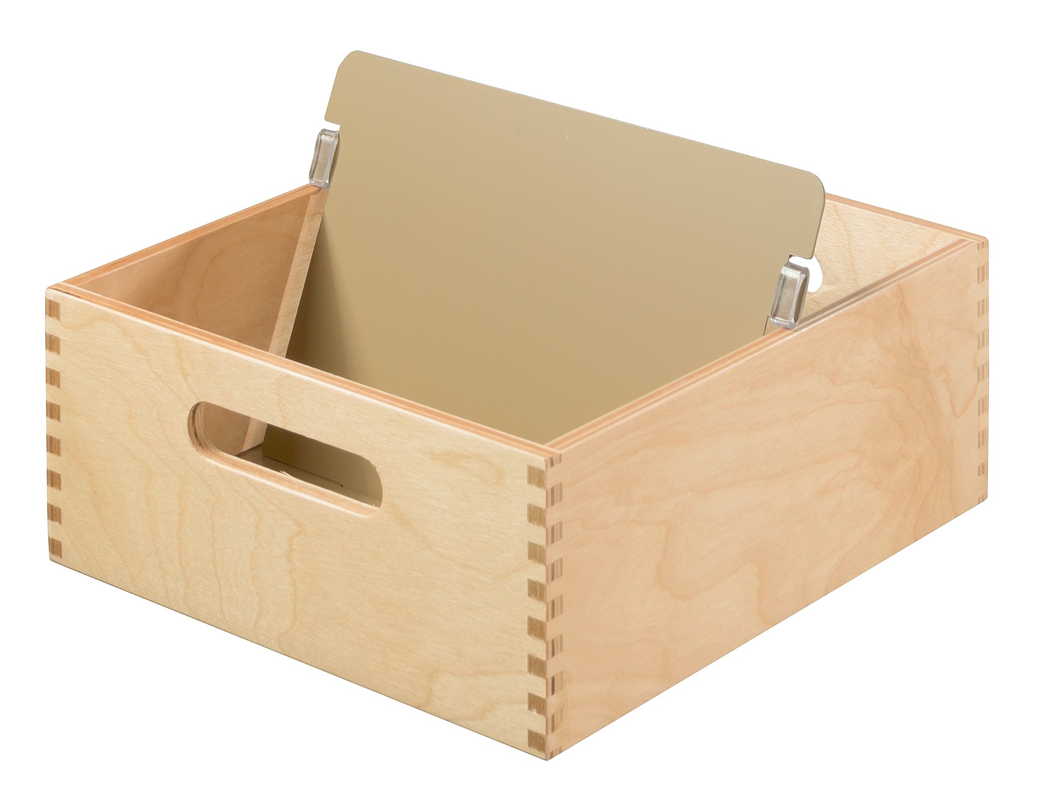 HAN 505-0, Wooden card index tray A5 landscape, for 900 cards, metal base/support plate, natural wood