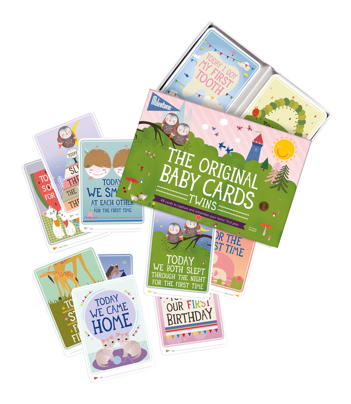twin baby milestone cards