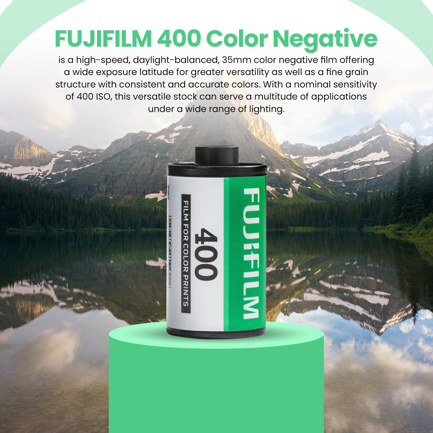 FUJIFILM 400 Color Negative Film (35mm Roll Film, 36 Exposures, 3-Rolls) + BluebirdSales Microfiber Cleaning Cloth