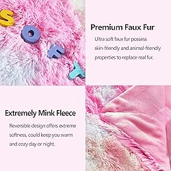 GONAAP Fuzzy Faux Fur Throw Blanket Queen Size