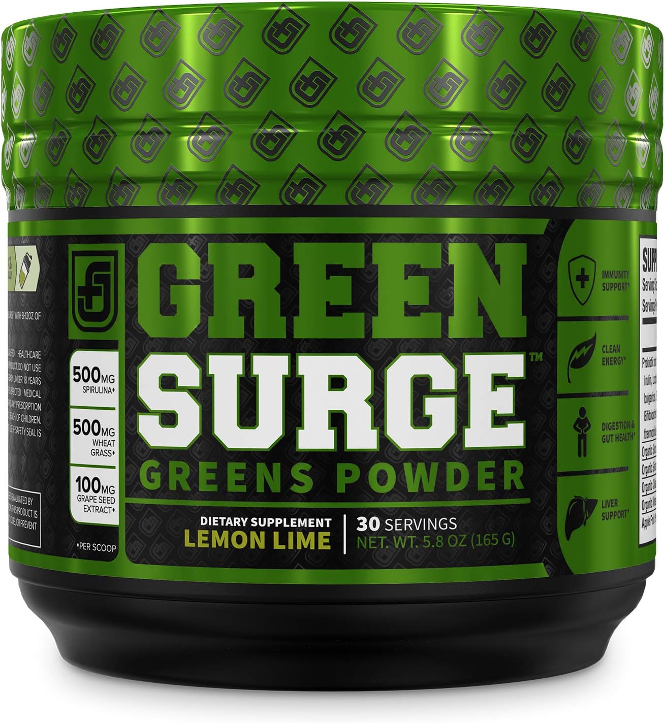 Green Surge Green Superfood Powder Supplement - Keto Friendly Greens Drink w/Spirulina, Wheat & Barley Grass, Organic Greens - Green Tea Extract, Probiotics & Digestive Enzymes - Lemon Lime - 30sv: Health & Personal Care