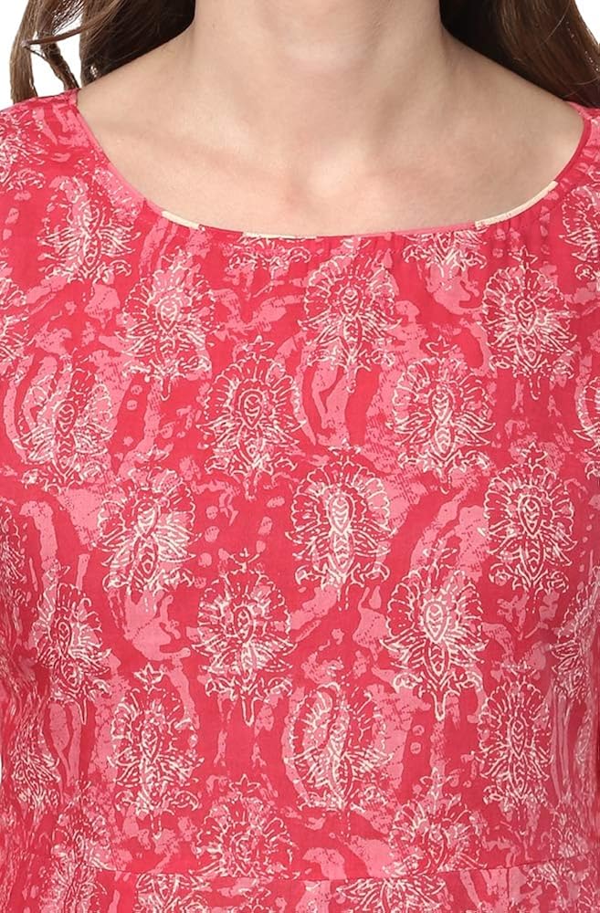 janasya women's cotton anarkali kurti